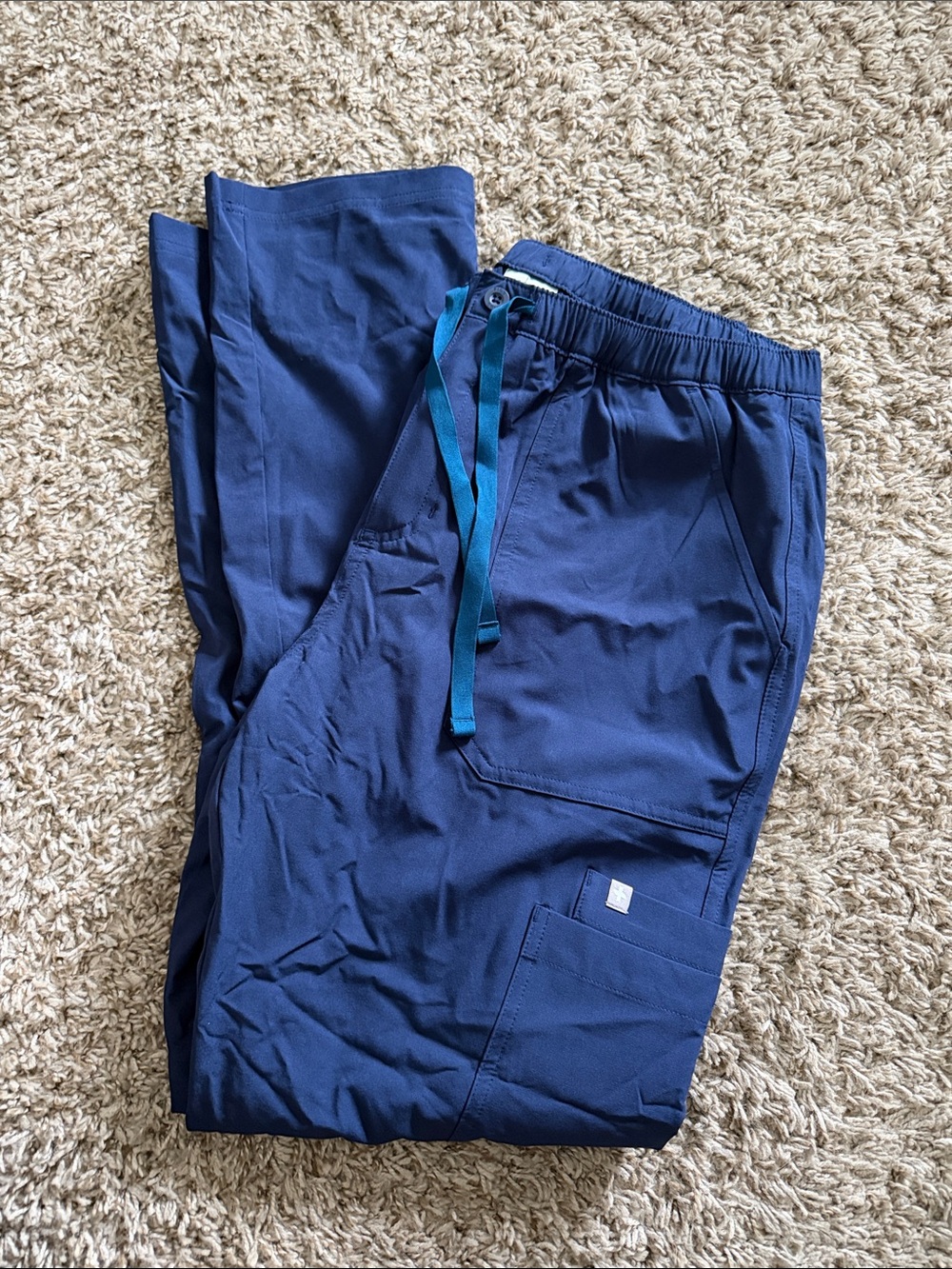 Men's Figs Navy Drawstring Cargo Scrub Pants